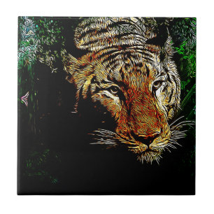 jungle predator wildlife safari animal wild tiger tile