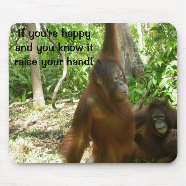 Jungle Primate Animal Happy Nursery Rhyme Mouse Mat (Front)