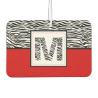 Jungle Print Zebra Stripe Monogram + Red