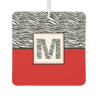 Jungle Print Zebra Stripe Monogram + Red
