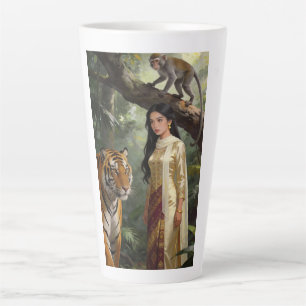 Jungle Queen Tiger Mug - Mystical Woman with Tiger