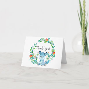 Jungle Rhino Baby Shower Thank You Note Card