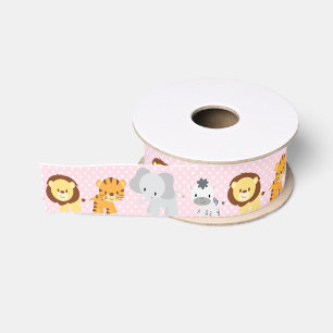 Jungle Ribbon pink Grosgrain Ribbon