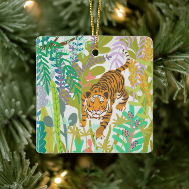 Jungle Roar - Tiger Ceramic Ornament (Tree)