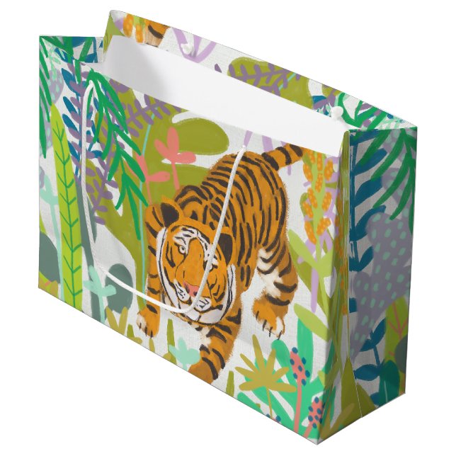 Jungle Roar - Tiger Large Gift Bag (Front Angled)