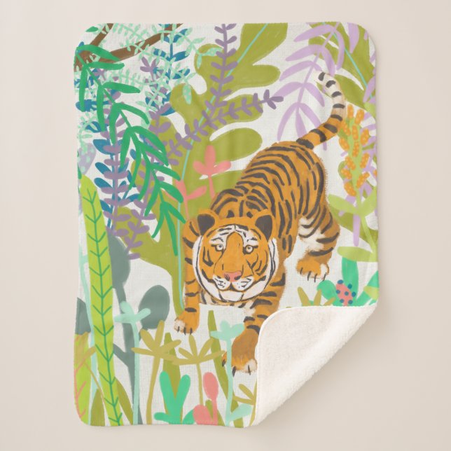 Jungle Roar - Tiger Sherpa Blanket (Front)