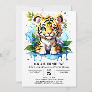 Jungle Rumble Tiger Boy Birthday Invitation