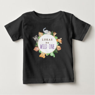 Jungle Safari 1st Birthday Party Wild One Baby T-Shirt