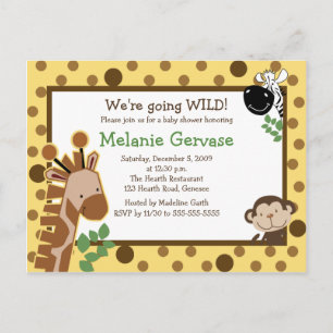 JUNGLE SAFARI ADVENTURE YELLOW Baby Shower Invite