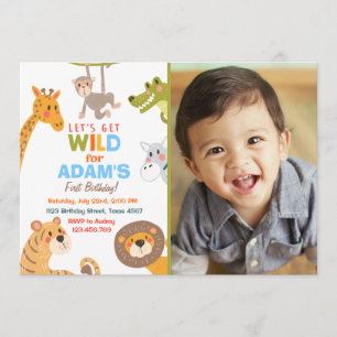 Jungle Safari Animal Birthday Party Invitation
