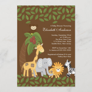 Jungle Safari Animal Neutral Baby Shower Invitation