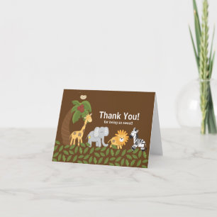 Jungle Safari Animal Neutral Baby Shower Thank You Card
