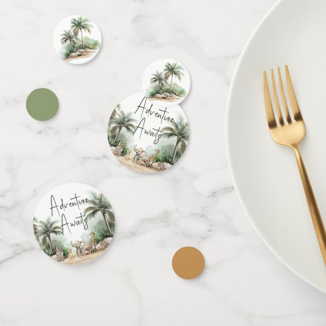 Jungle Safari Animals Adventure Awaits Table Confetti (Group)