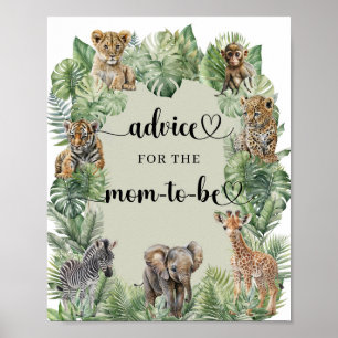 Jungle Safari Animals Advice for the mum-to-be Poster