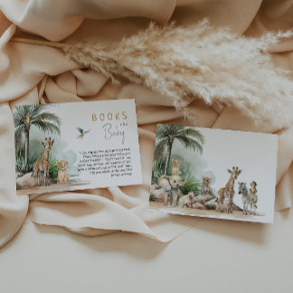 Jungle Safari Animals Baby Shower Books For Baby Enclosure Card