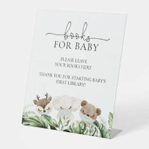 Jungle Safari Animals Baby Shower Books For Baby P Pedestal Sign