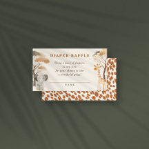 Jungle Safari Animals Baby Shower Diaper Raffle