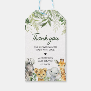 Jungle Safari Animals Baby Shower Favour Tags
