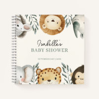 Jungle Safari Animals Baby Shower Guest Book