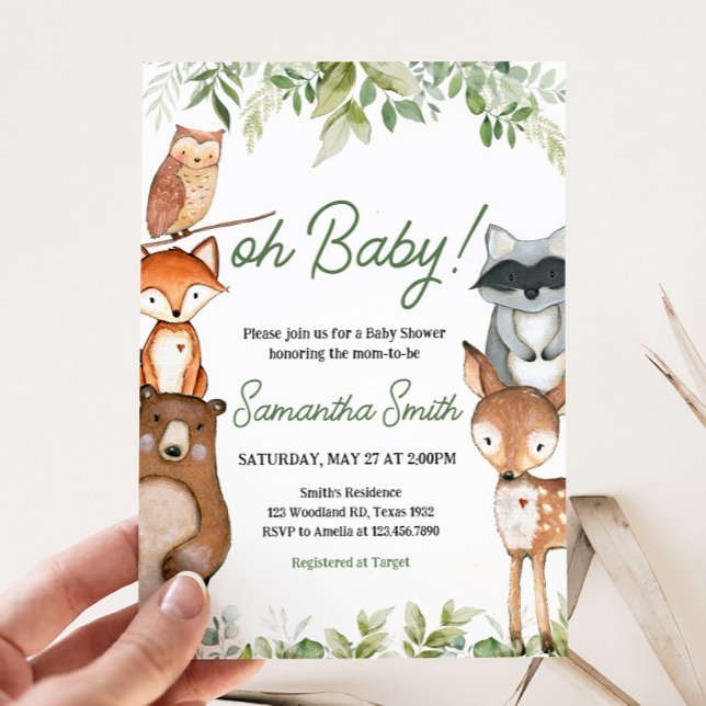 Jungle Safari Animals Baby Shower Invitation (Safari Jungle Animals Baby Shower Invitation)
