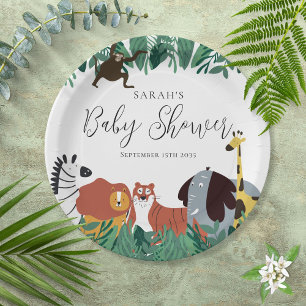 Jungle Safari Animals Baby Shower Paper Plate
