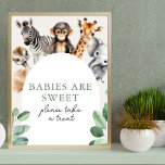 Jungle Safari Animals Baby Shower Take a Treat Poster<br><div class="desc">Jungle Safari Animals Baby Shower Take a Treat Poster</div>