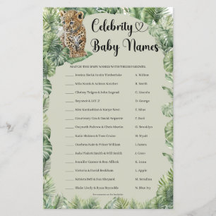 Jungle Safari Animals Celebrity Baby Names game