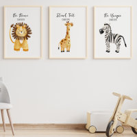 Jungle Safari Animals Custom Text Name Nursery