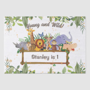 Jungle Safari Animals Forest Custom Birthday Tissue Paper