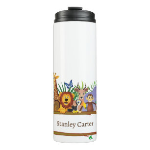 Jungle Safari Animals Forest Watercolor  Thermal Tumbler