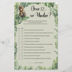 Jungle Safari Animals Greenery Over or Under game