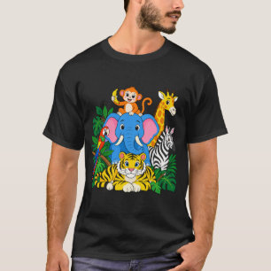 Jungle Safari Animals Group for Zoo Lovers T-Shirt