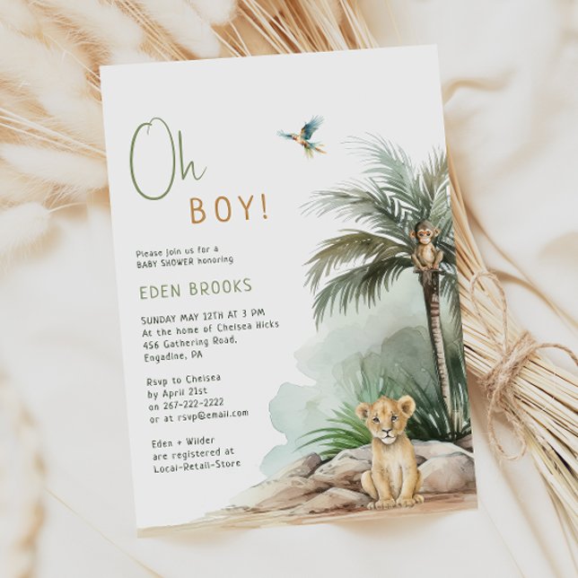 Jungle Safari Animals | Its A Boy! Baby Shower Invitation (Creator Uploaded)