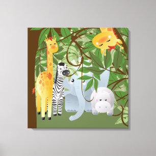 Jungle Safari Animals Kids Room Canvas Print
