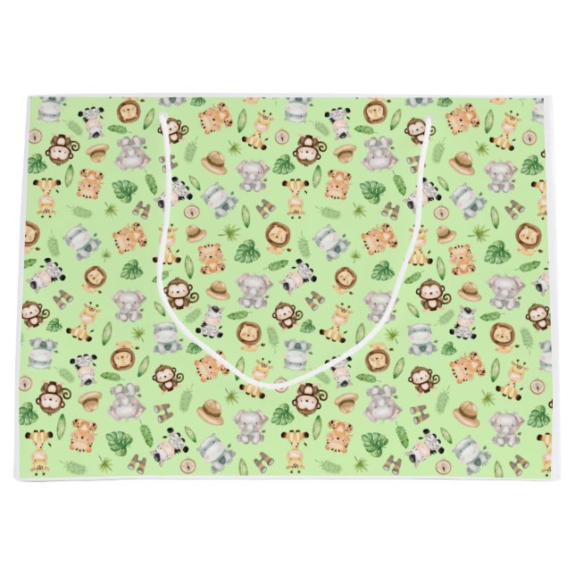 Jungle Safari Animals Large Gift Bag (Front)