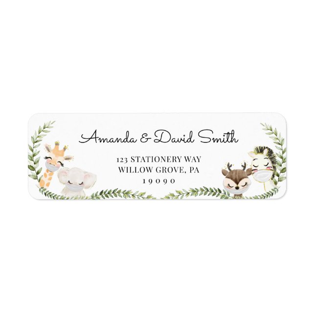 Jungle Safari Animals Neutral Drive By Baby Shower (Front)