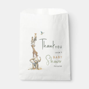 Jungle Safari Animals Wild Baby Shower Thank You Favour Bags