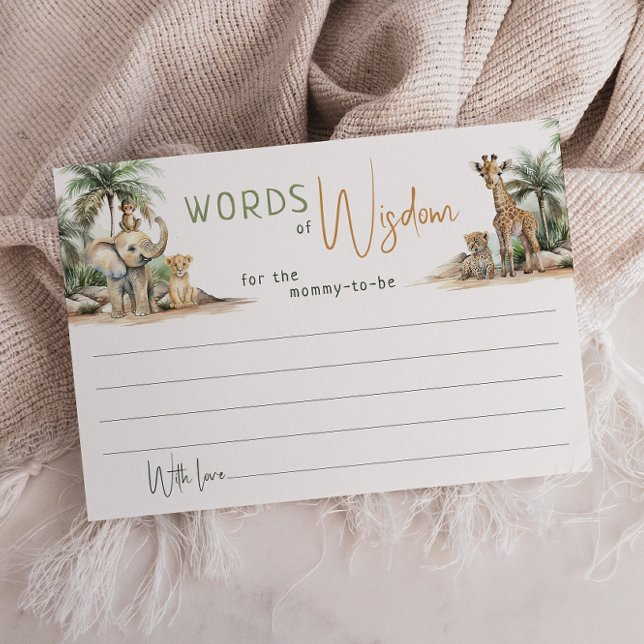 Jungle Safari Animals Words of Wisdom Card (Creator Uploaded)