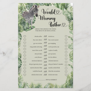 Jungle Safari Animals Would Mummy Rather game