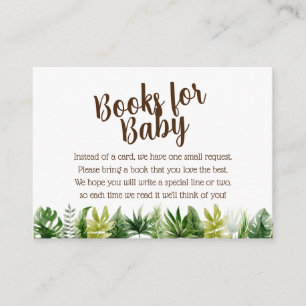 Jungle Safari Baby Shower Books for Baby Enclosure Card