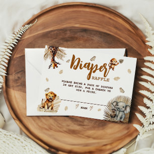 Jungle Safari Baby Shower Diaper Raffle Enclosure Card
