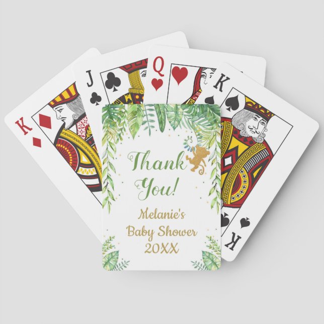 Jungle Safari Baby Shower Favour Playing Cards (Back)