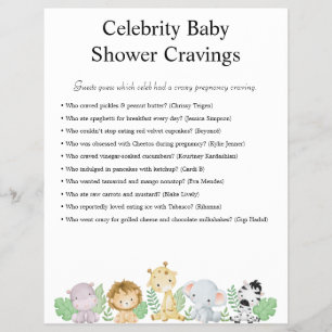 Jungle Safari Baby Shower Games Flyer