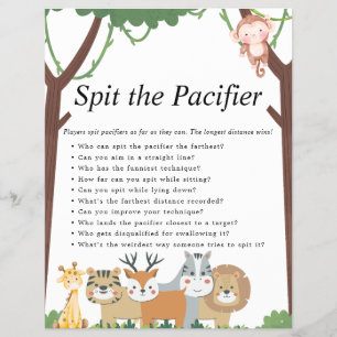 Jungle Safari Baby Shower Games Flyer