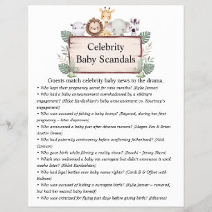 Jungle Safari Baby Shower Games Flyer