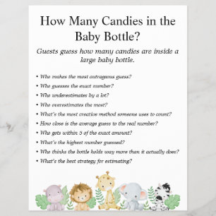 Jungle Safari Baby Shower Games Flyer