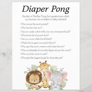 Jungle Safari Baby Shower Games Flyer
