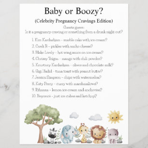 Jungle Safari Baby Shower Games Flyer