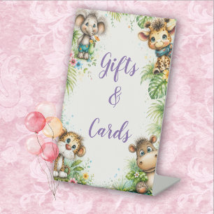 Jungle Safari Baby Shower Gifts And Cards Pedestal Sign