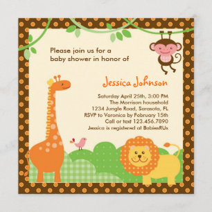 Jungle Safari Baby Shower Invitation